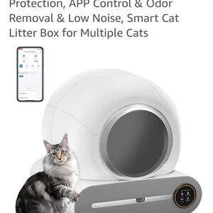 Automatic White & Gray Smart Cat Litter Box